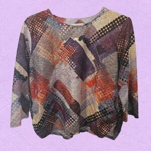 Alfred Dunner Multicolor Geometric Top PXL